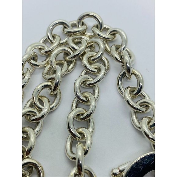 Tiffany & Co Sterling Silver Toggle Heart Tag Blank Heart Necklace 15.75" - Picture 13 of 14